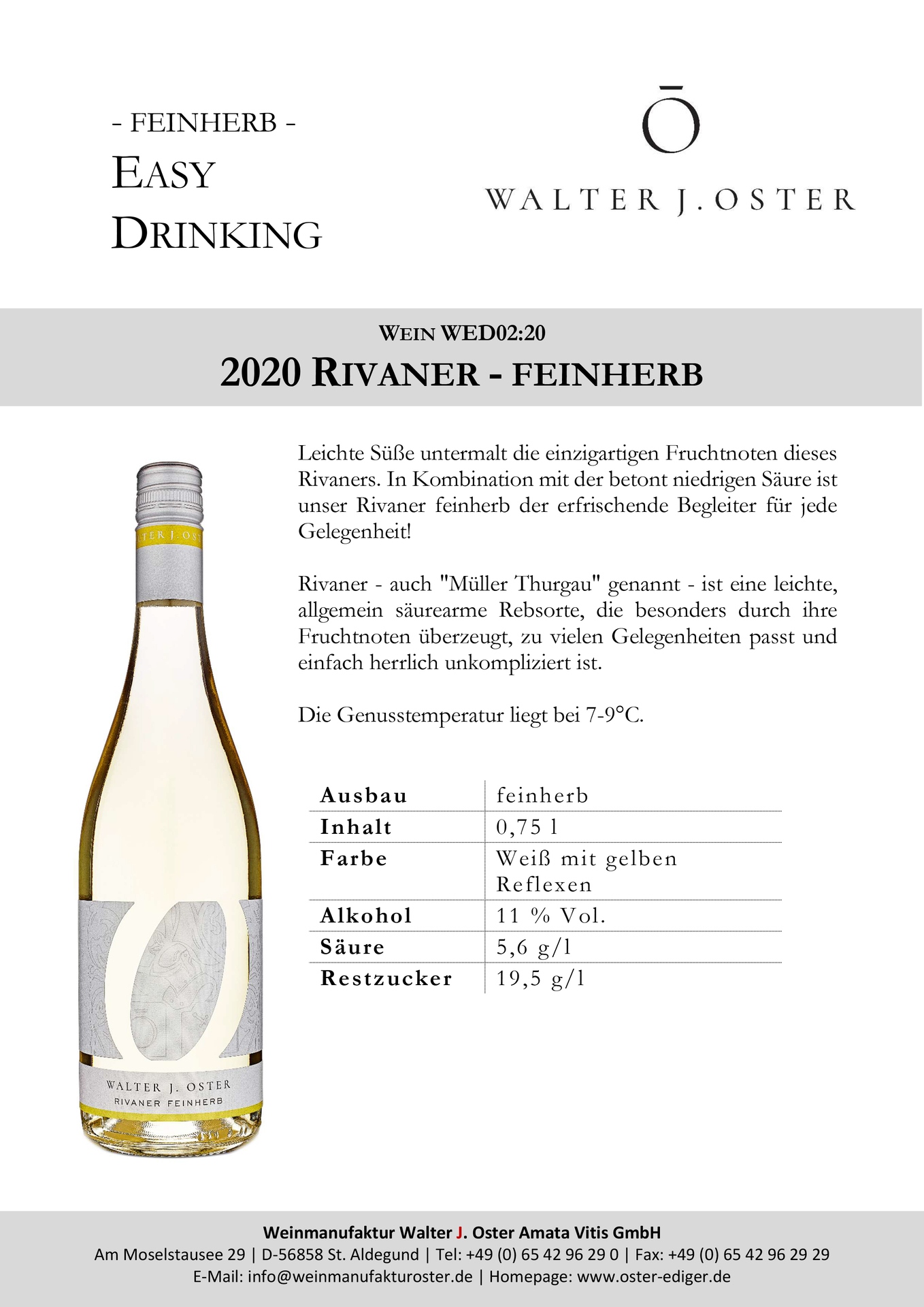 Rivaner feinherb 2021er