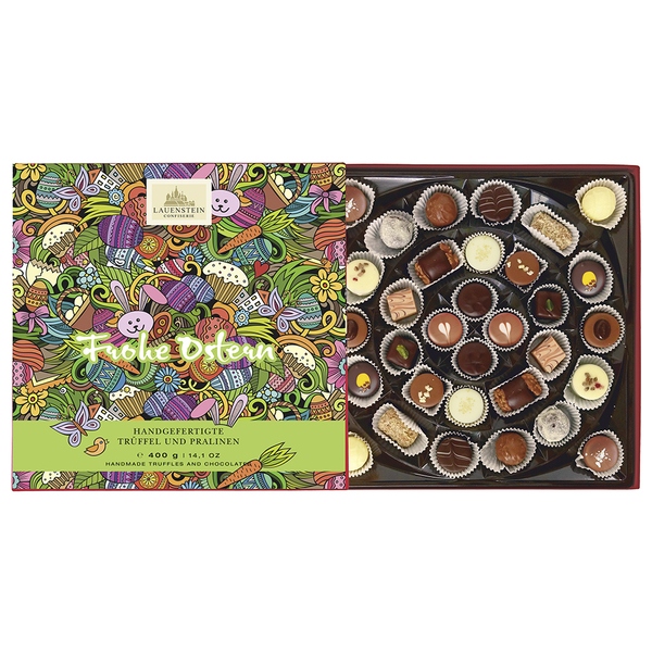 Osterpräsent Trüffel und Pralinen
