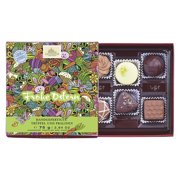 Osterpräsent Trüffel und Pralinen