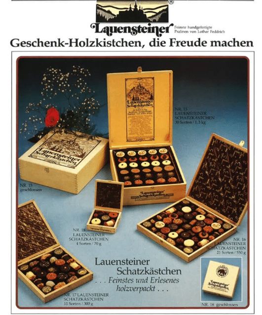 Retro Werbung von Lauensteiner "Holzkistchen"